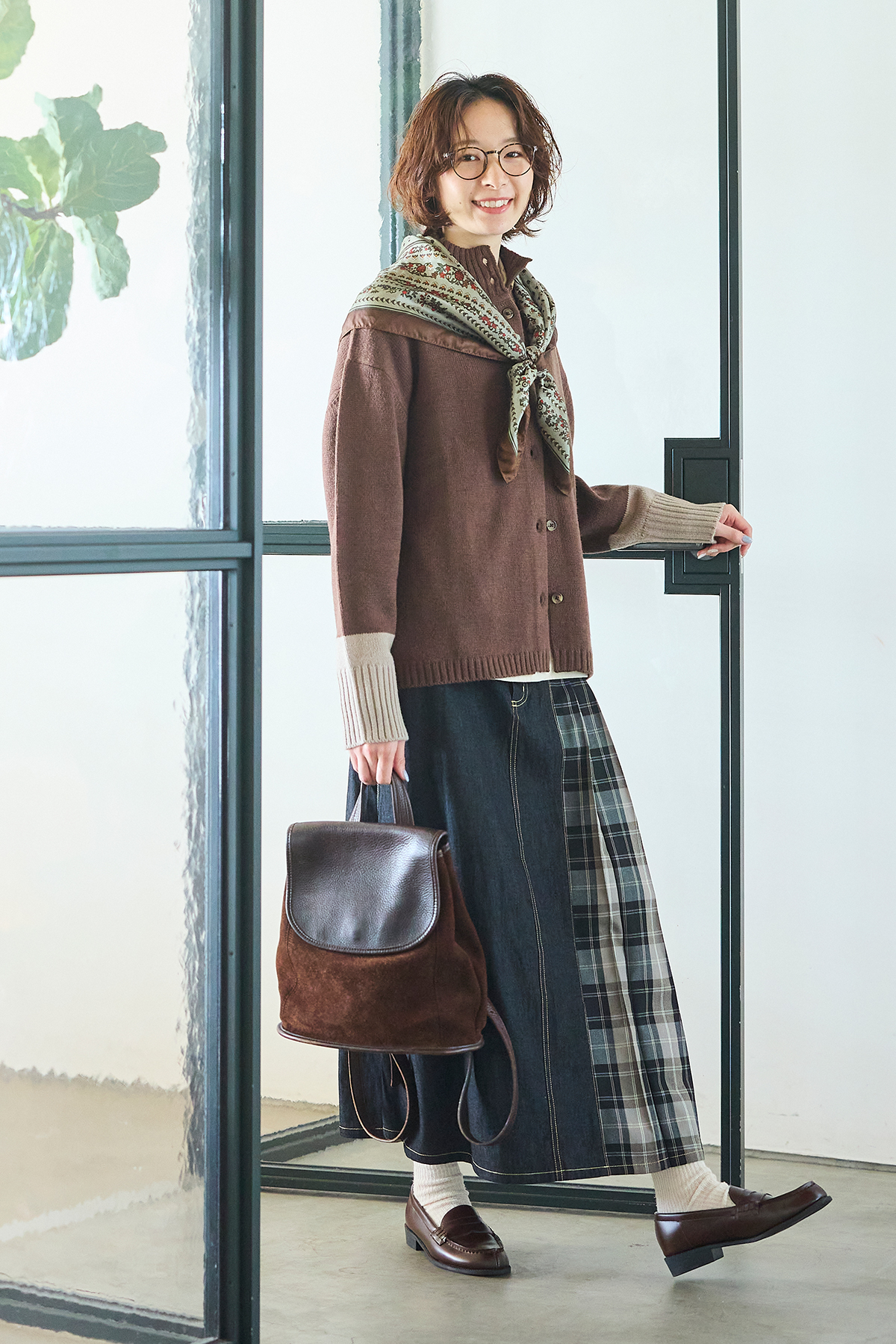 トップス non スキッパーカラーシャツ／Easy Care Blouse／ドット／ラッフル